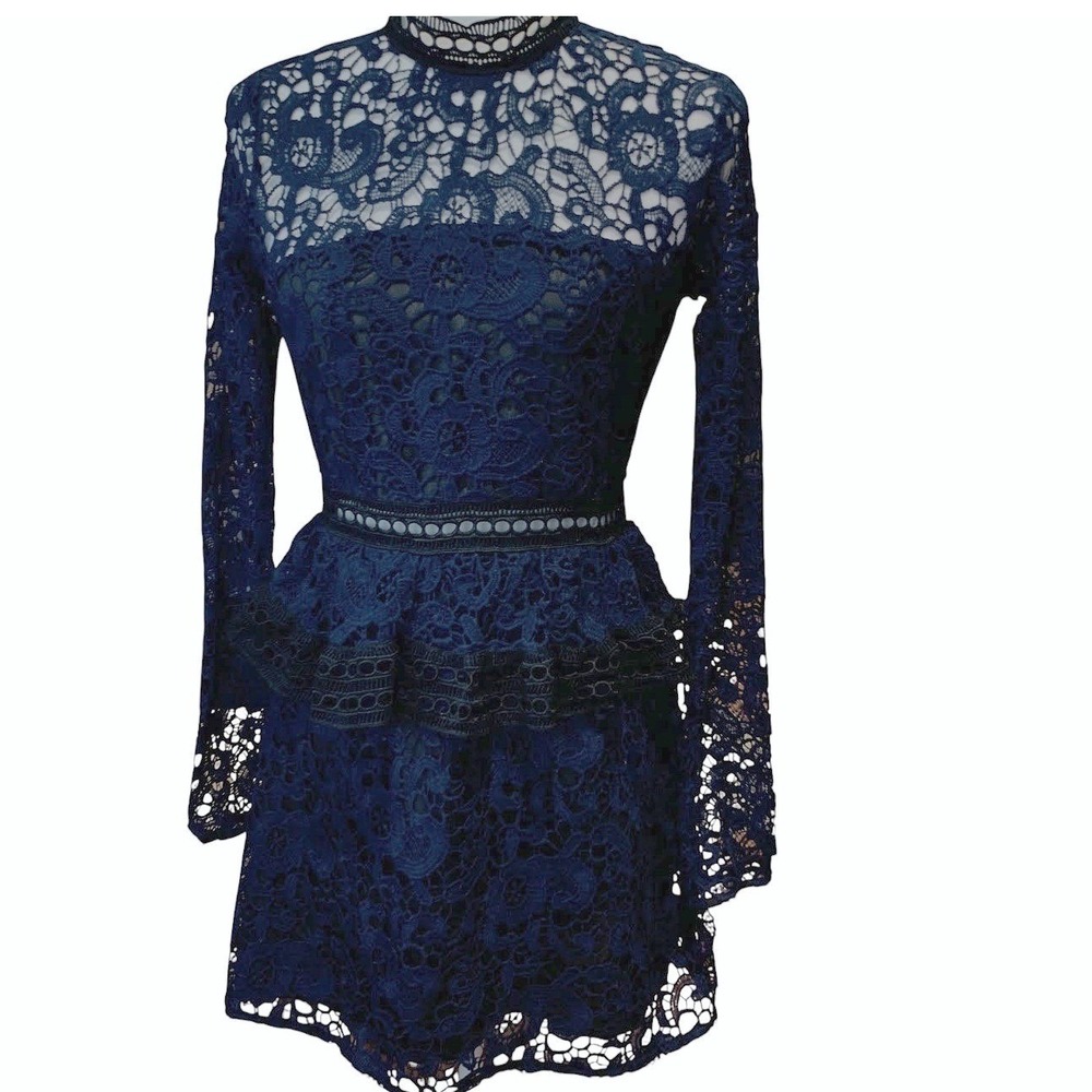 DO+BE Lace Mini Dress Womens S Navy Black Homecoming Whimsigoth Gothic Party
